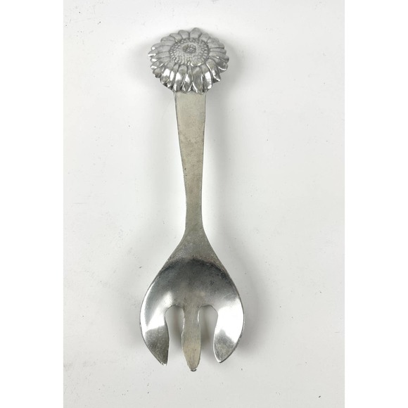 Mariposa Salad Server fork 1992 Summertime Sun flower Silver Metal - Picture 2 of 6